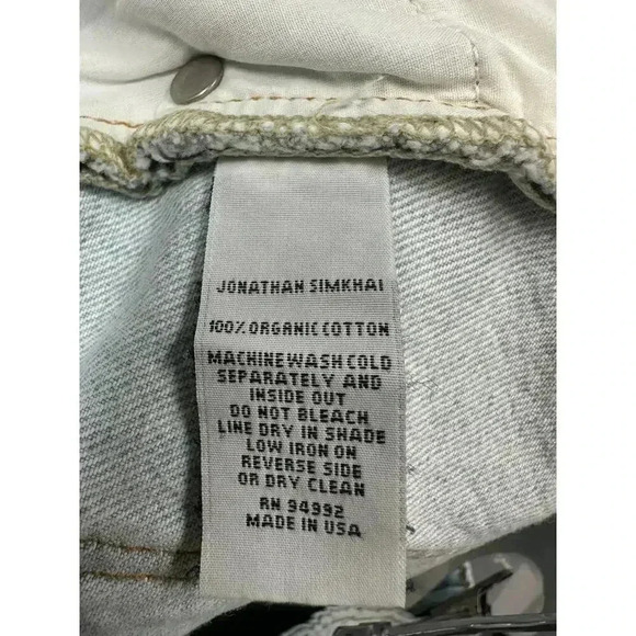 NWT Jonathan Simkhai Sz 29 Leo Blue Vintage High Rise Button Cut Off Denim Short - Picture 10 of 13